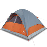 Vidaxl Dome Tent de 6 personas impermeables grises y naranja