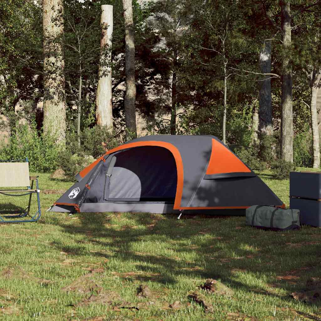 Vidaxl Dome tent 1-person waterproof gray and orange