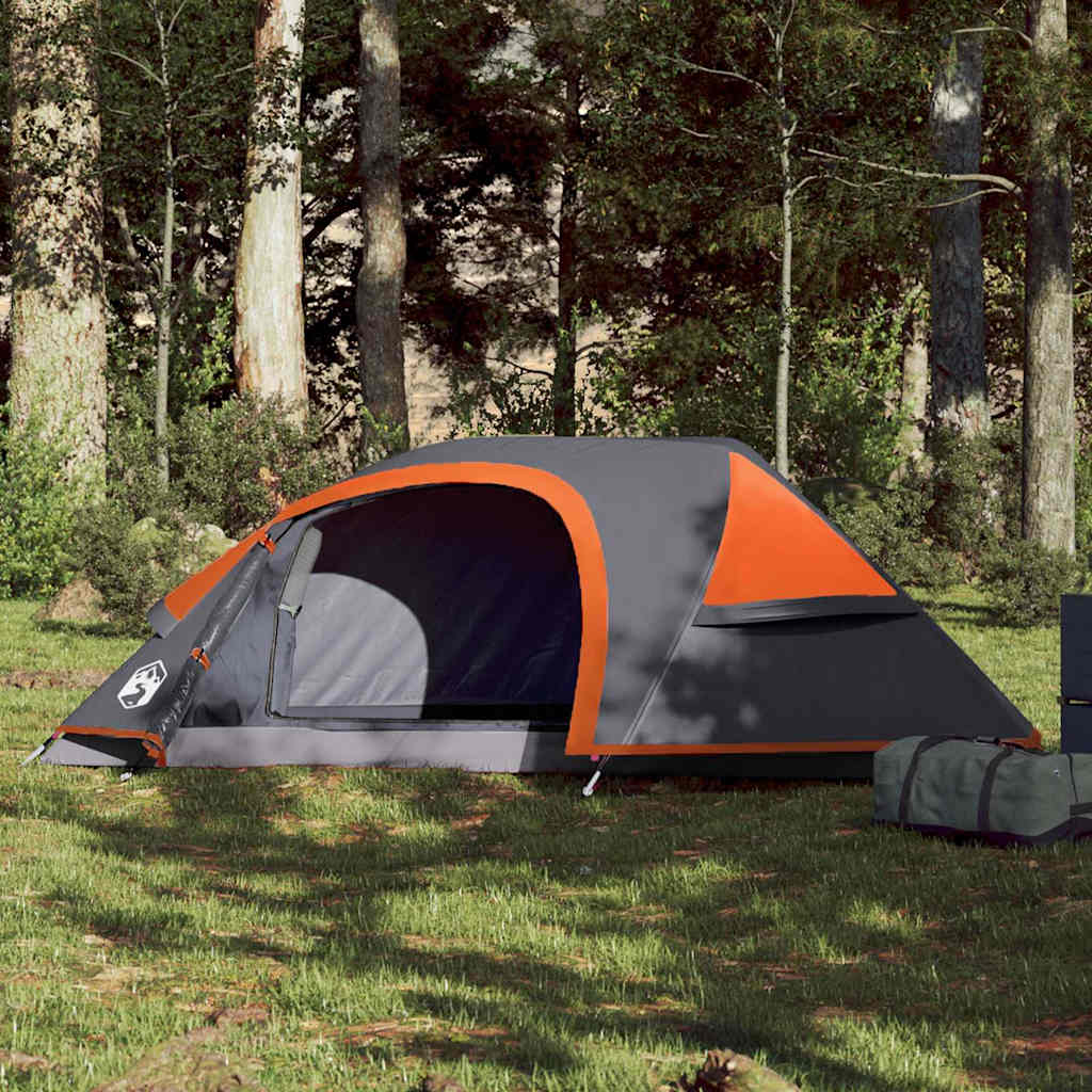 Vidaxl Dome Stan 1-Person Waterproof Grey and Orange