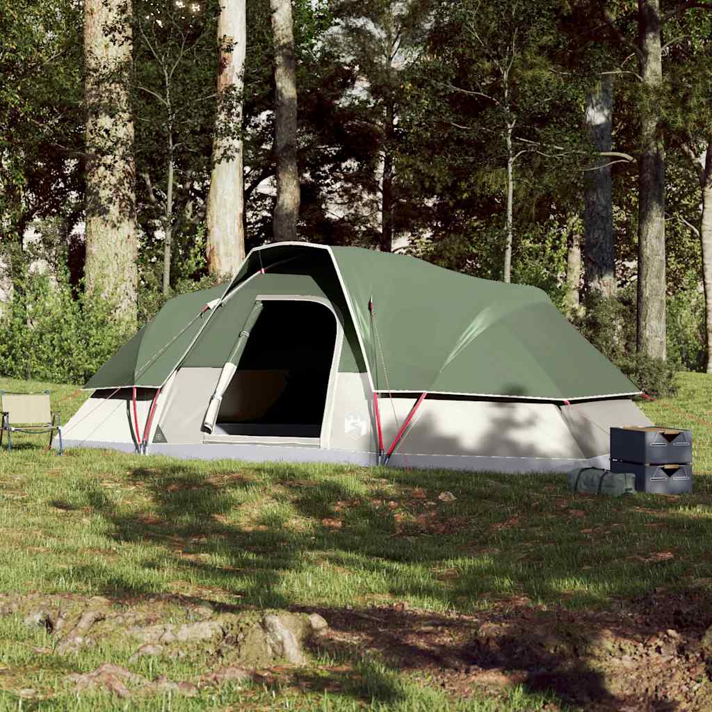 Vidaxl dome tente à 9 personnes étanche verte