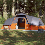 Vidaxl Dome Tenda di 11 persone impermeabili grigio e arancione