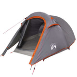 Vidaxl Tunnel Stan 2-Person Waterproof Grey and Orange