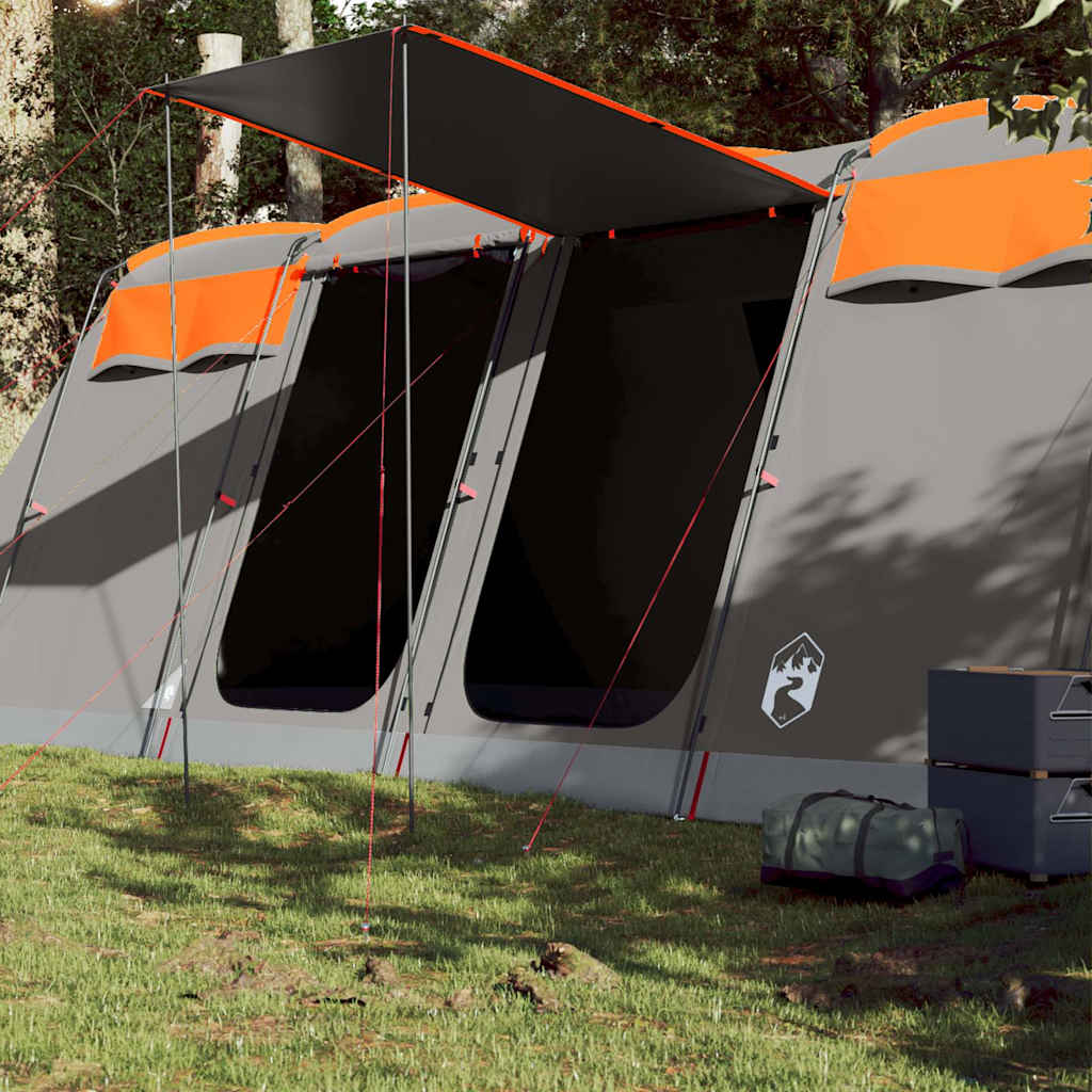 Vidaxl Tunnel tent 10-person waterproof gray and orange