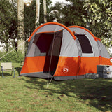 Vidaxl Tunnel Stan 4-Person Waterproof Grey and Orange