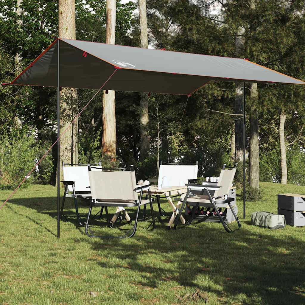 Vidaxl camping canvas vattentät 400x294 cm grå och orange