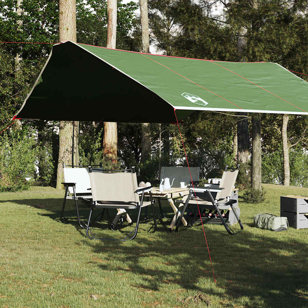 Vidaxl Camping nadstrešek vodoodporen 420x440 cm zelena