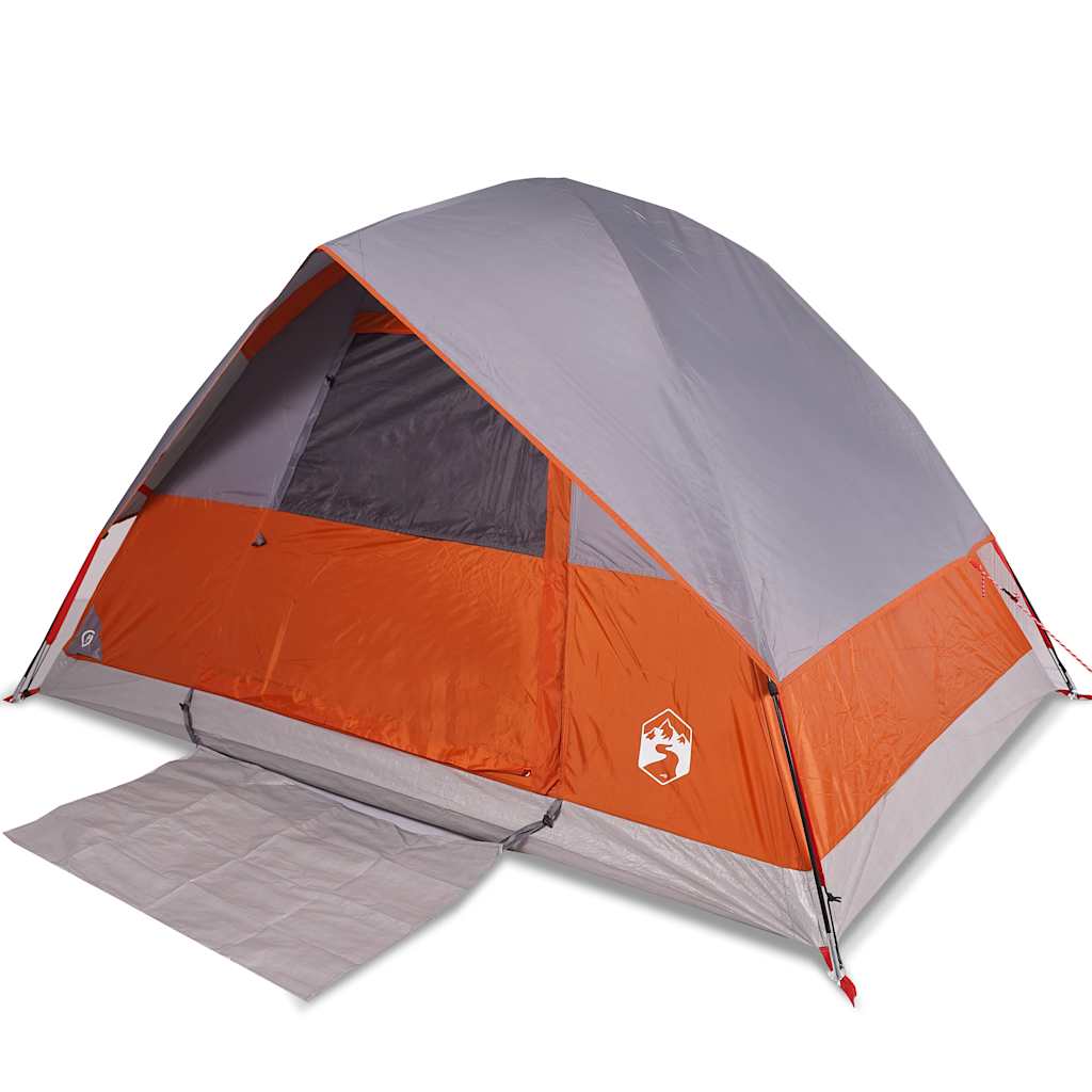 Vidaxl Dome Tenda per 2 persone impermeabile grigio e arancione