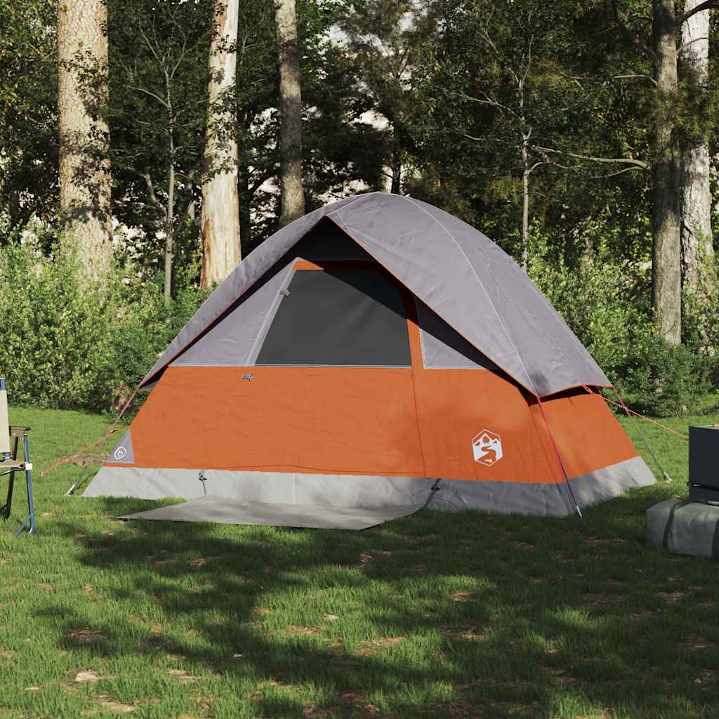 Vidaxl Dome tent 2-person waterproof gray and orange