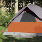 Vidaxl Dome Tenda per 2 persone impermeabile grigio e arancione