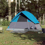 Vidaxl dome tente 3 personnes imperméables bleu