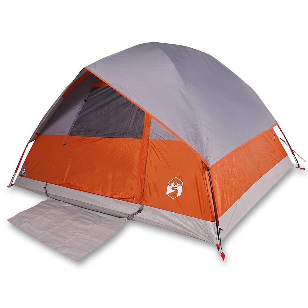 Vidaxl Dome Stan 3-Person Waterproof Grey and Orange