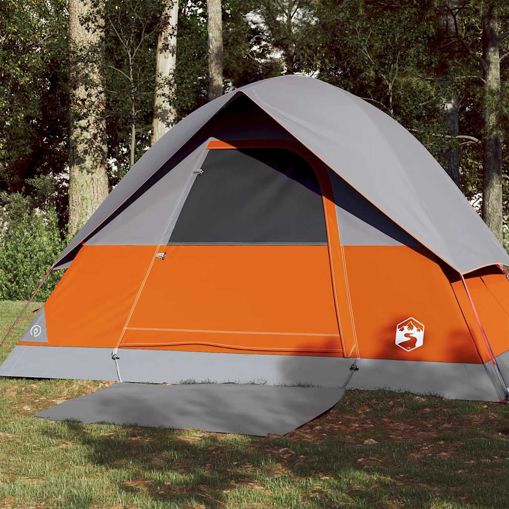 Vidaxl Dome Zelt 3-Personen wasserdichtes Grau und Orange