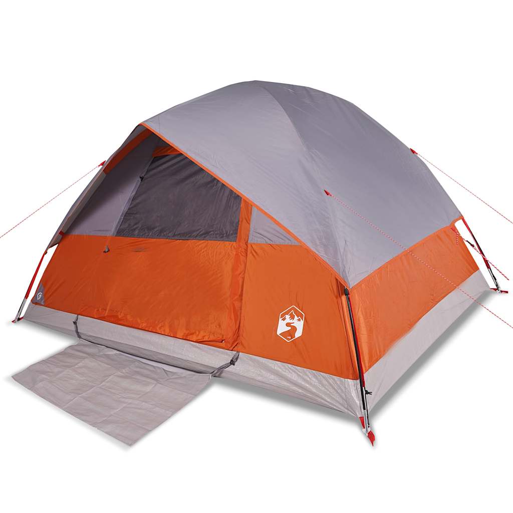 Vidaxl Dome tent 6-person waterproof gray and orange