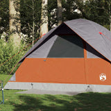 Vidaxl Dome Tent de 6 personas impermeables grises y naranja