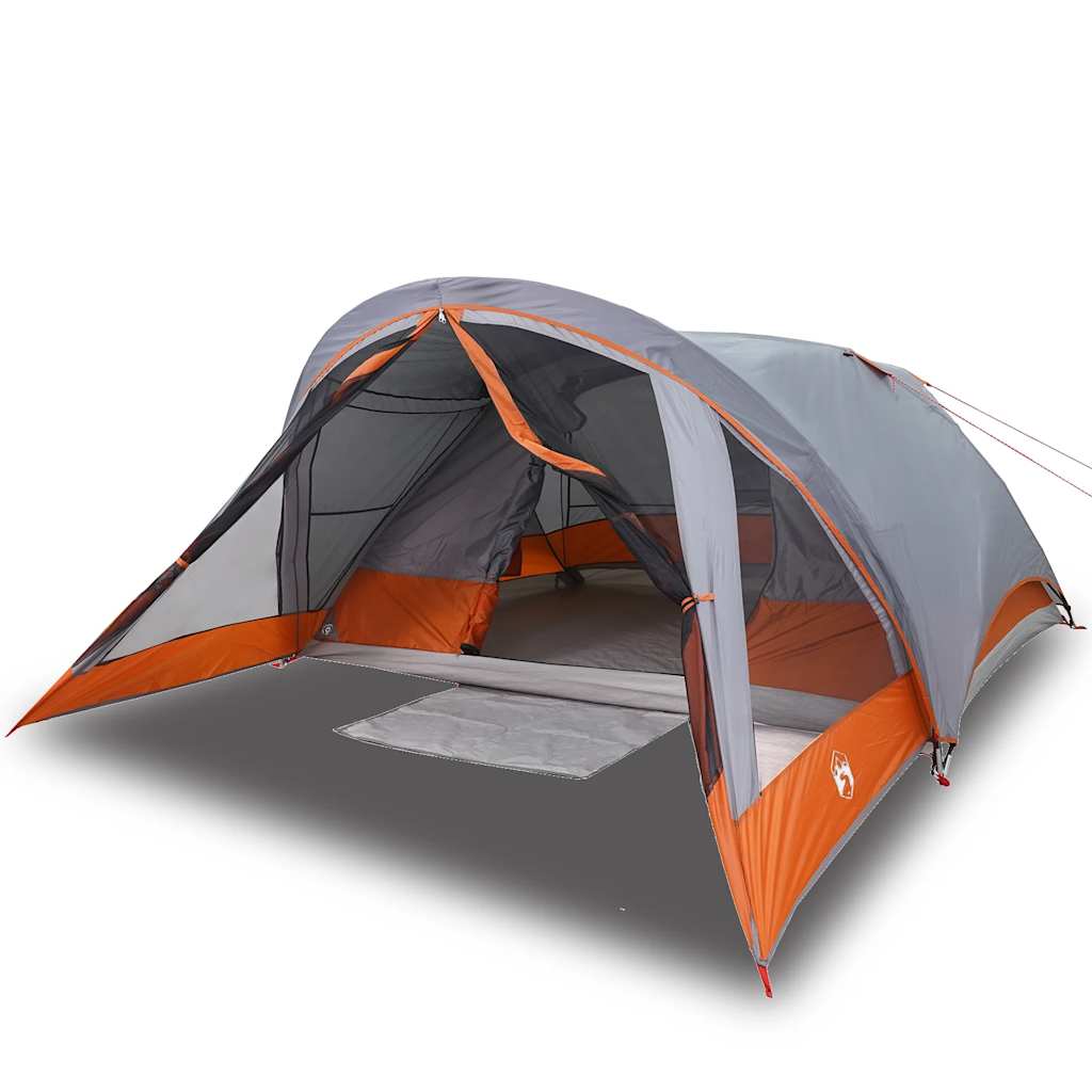 Vidaxl Tent à 4 personnes étanche gris et orange