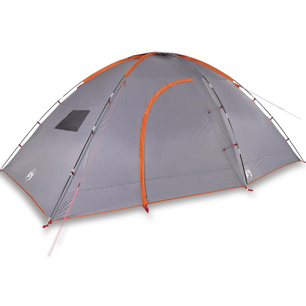 Vidaxl Tenda 8 persone impermeabile grigio e arancione