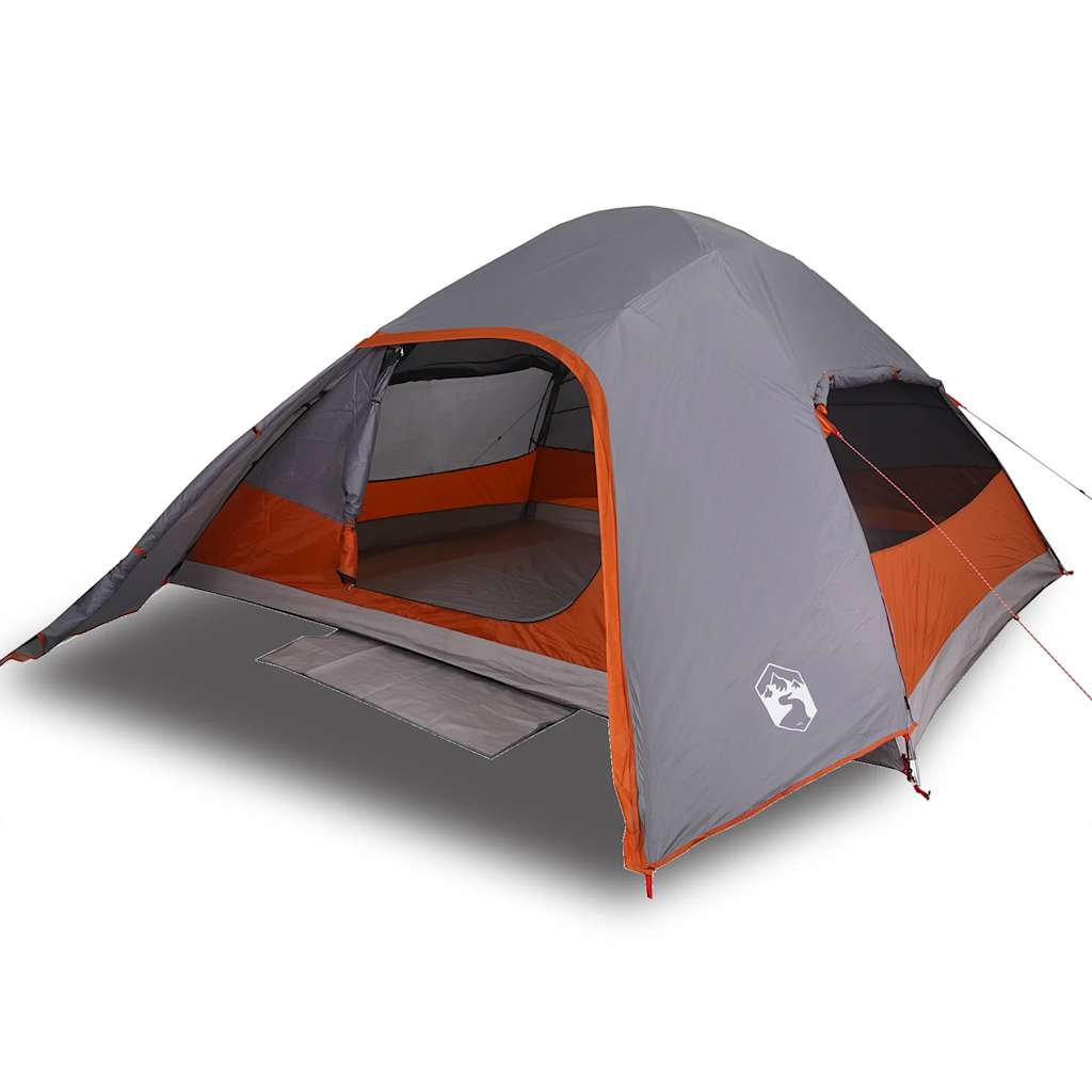 Vidaxl Dome Stan 4-Person Waterproof Grey and Orange