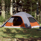 Vidaxl Dome Stan 6-Person Waterproof Grey and Orange