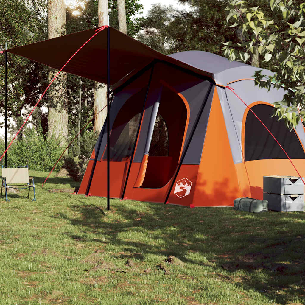 Vidaxl Tent de 5 personas impermeables grises y naranja