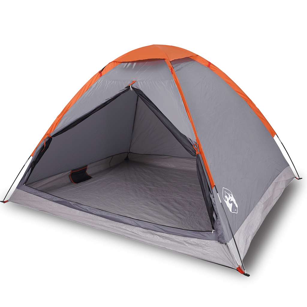 Vidaxl dome tente 4 personnes étanche gris et orange