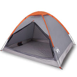 Vidaxl dome tente 4 personnes étanche gris et orange