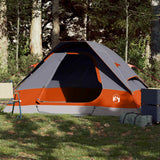 Vidaxl Dome Tenda per 2 persone impermeabile grigio e arancione