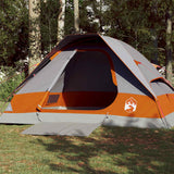 Vidaxl dome tente 4 personnes étanche gris et orange