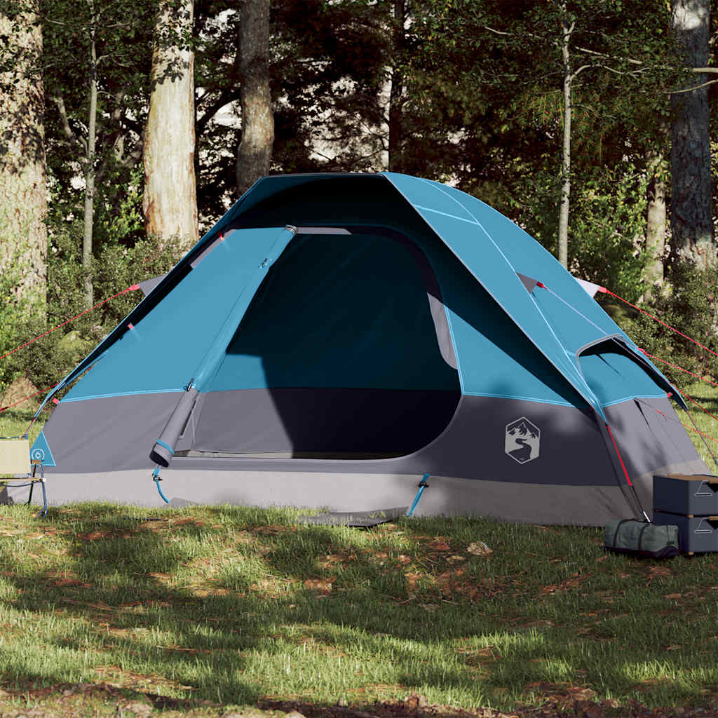 Vidaxl dome tente 6 personnes imperméables bleu