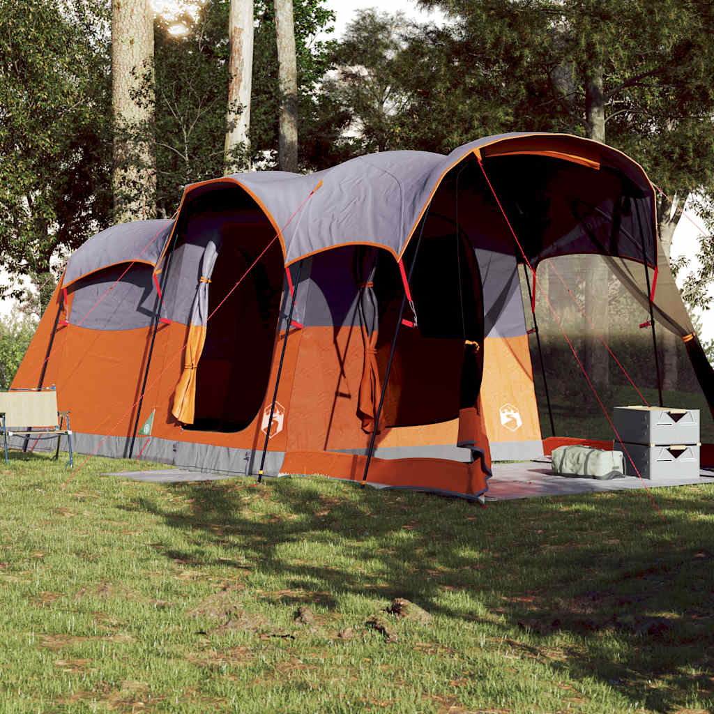 Vidaxl Tunnel Tent 8 Personne étanche gris et orange