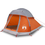 Vidaxl Dome Tenda a 1 persona impermeabile grigio e arancione