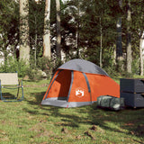 Vidaxl Dome Tenda a 1 persona impermeabile grigio e arancione