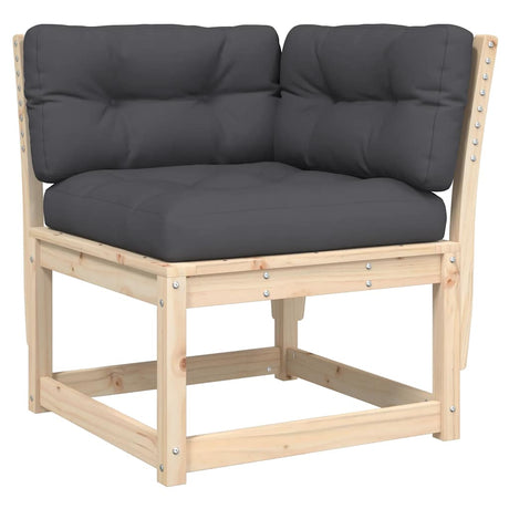 Vidaxl tuinhoekbank met kussens 73x73x78 cm massief grenenhout