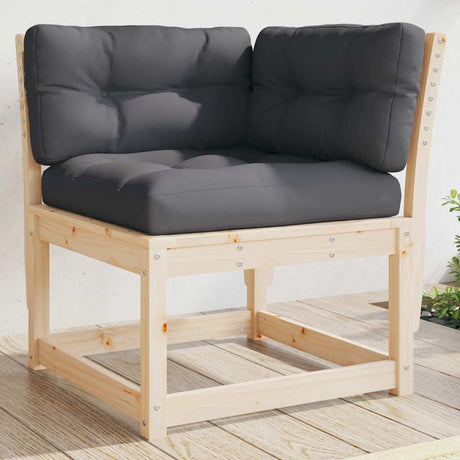 Vidaxl tuinhoekbank met kussens 73x73x78 cm massief grenenhout