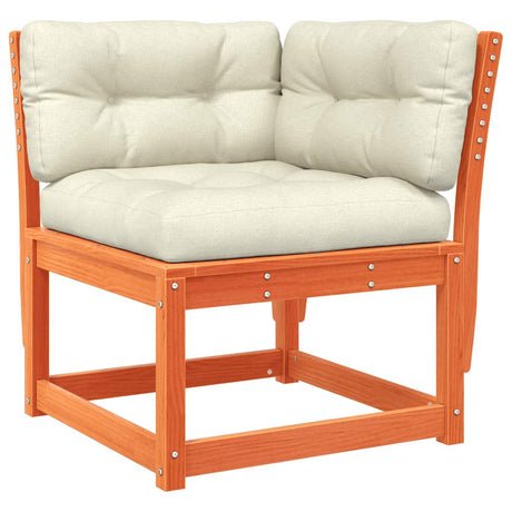 Vidaxl tuinhoekbank met kussens 73x73x78 cm grenenhout wasbruin