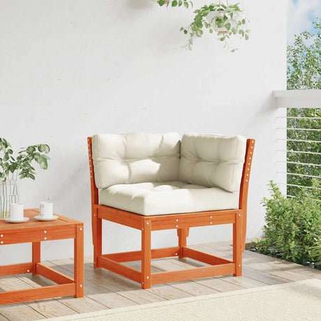 Vidaxl tuinhoekbank met kussens 73x73x78 cm grenenhout wasbruin