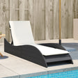 Vidaxl ligbed met kussen 60x205x73 cm poly rattan zwart