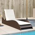 Vidaxl ligbed met kussen 60x205x73 cm poly rattan bruin