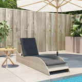 Vidaxl ligbed met kussen 60x205x73 cm poly rattan lichtgrijs