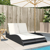 Vidaxl ligbed met kussens 114x205x73 cm poly rattan zwart