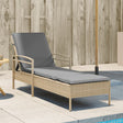 Vidaxl ligbed met kussen 63x200x81 cm poly rattan beige