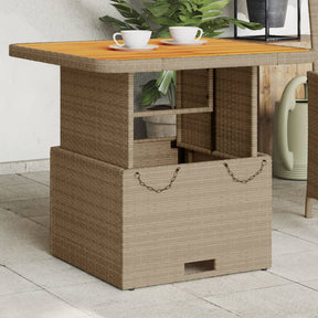 Vidaxl tuintafel 80x80x71 cm poly rattan en acaciahout beige