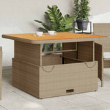Vidaxl tuintafel 110x110x71 cm poly rattan en acaciahout beige