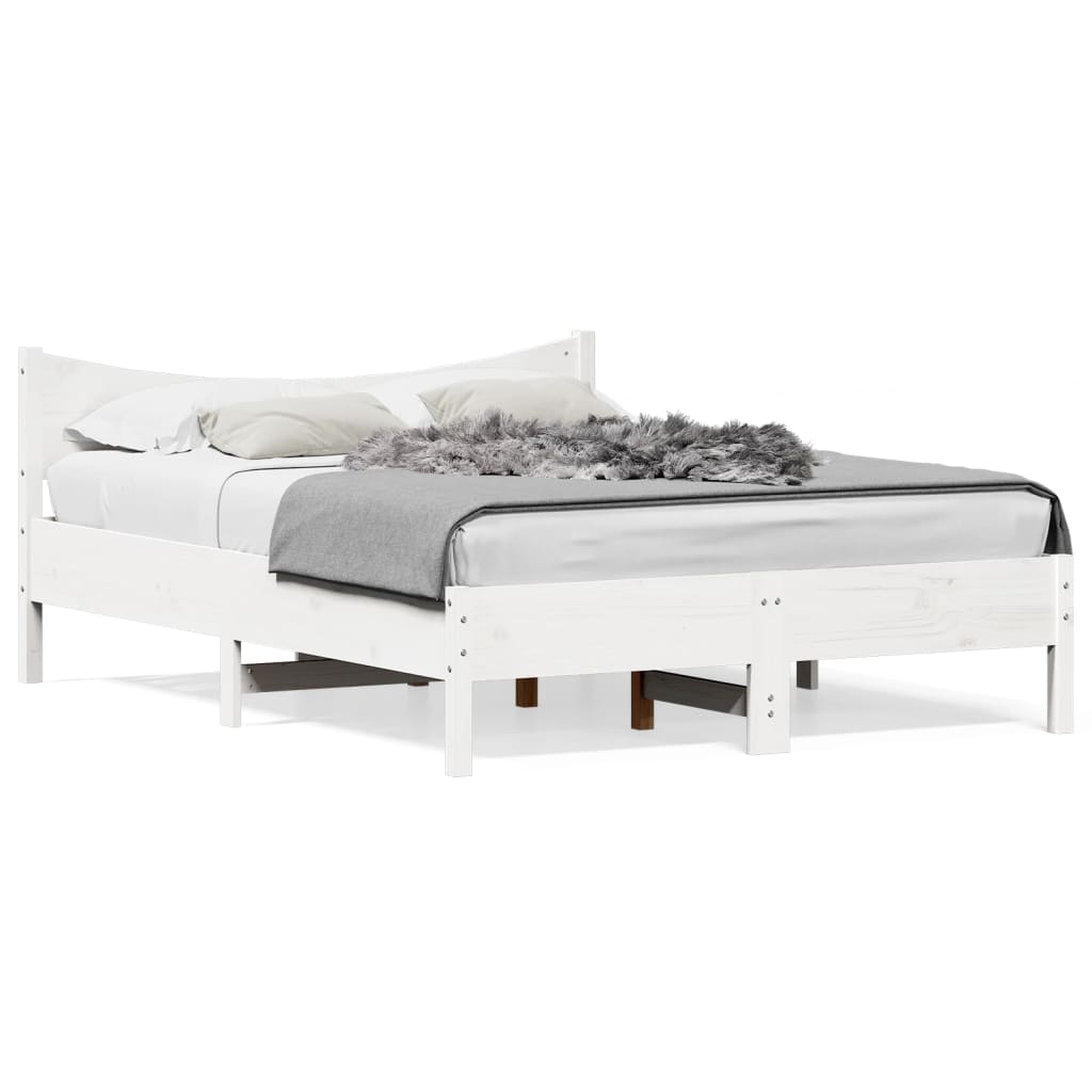 Vidaxl bedframe zonder matras massief grenenhout wit 140x200 cm