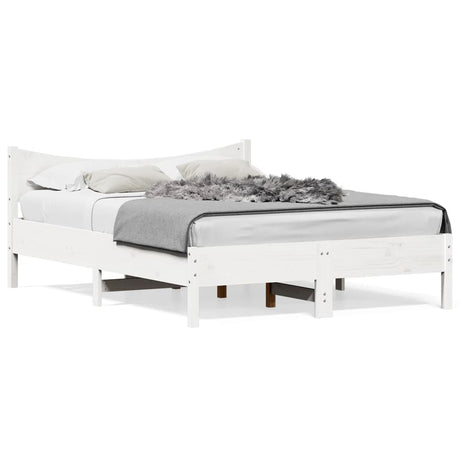 Vidaxl bedframe zonder matras massief grenenhout wit 140x200 cm
