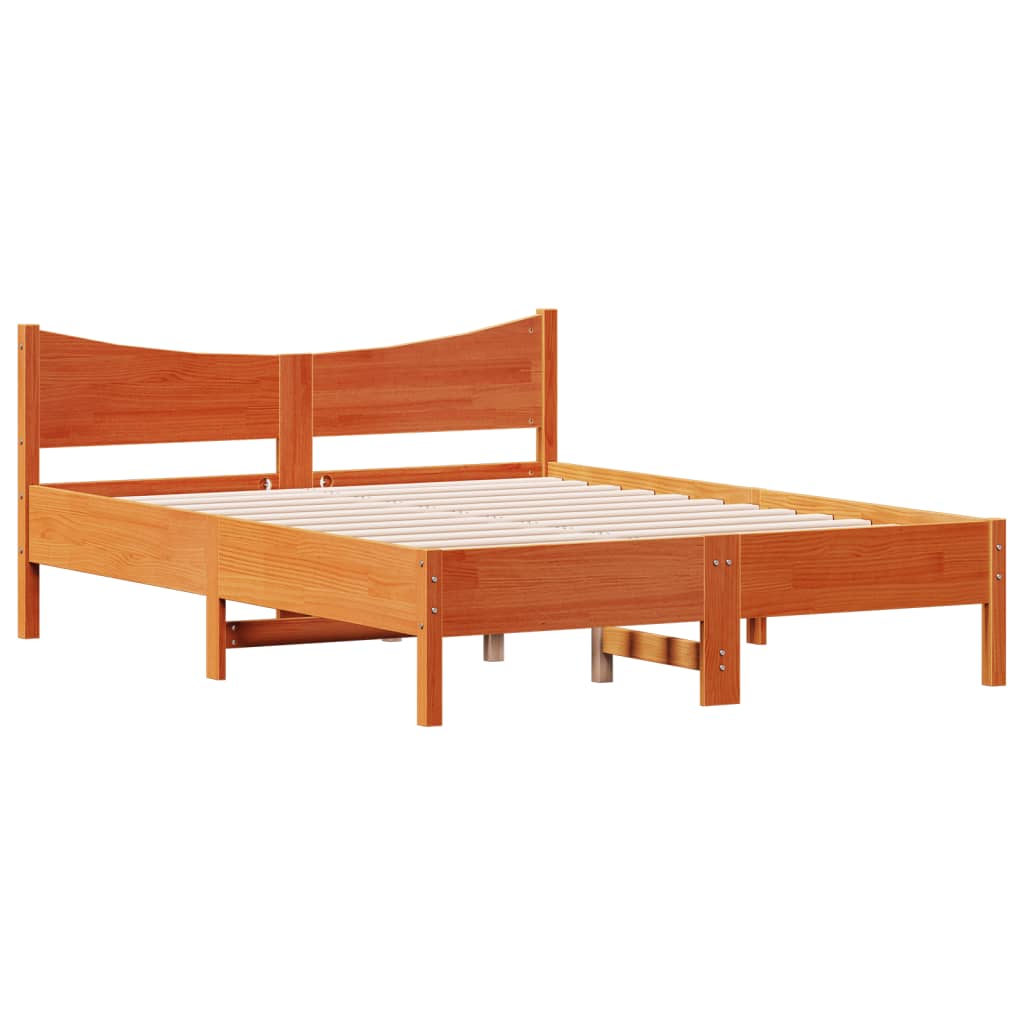 Vidaxl bedframe zonder matras massief grenenhout wasbruin 120x200 cm