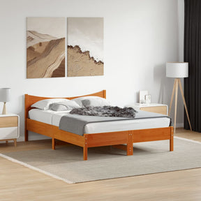 Vidaxl bedframe zonder matras massief grenenhout wasbruin 120x200 cm