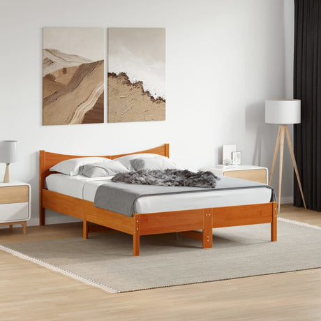 Vidaxl bedframe zonder matras massief grenenhout wasbruin 120x200 cm