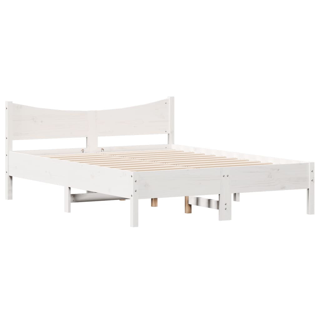 Vidaxl bedframe zonder matras massief grenenhout wit 140x190 cm