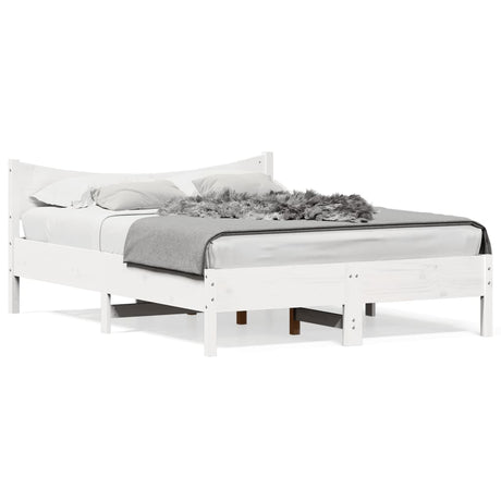 Vidaxl bedframe zonder matras massief grenenhout wit 135x190 cm