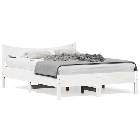 Vidaxl bedframe zonder matras massief grenenhout wit 120x190 cm